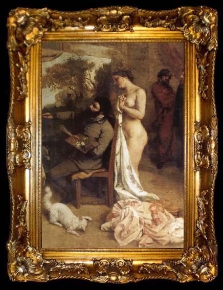 framed  Gustave Courbet The Painters